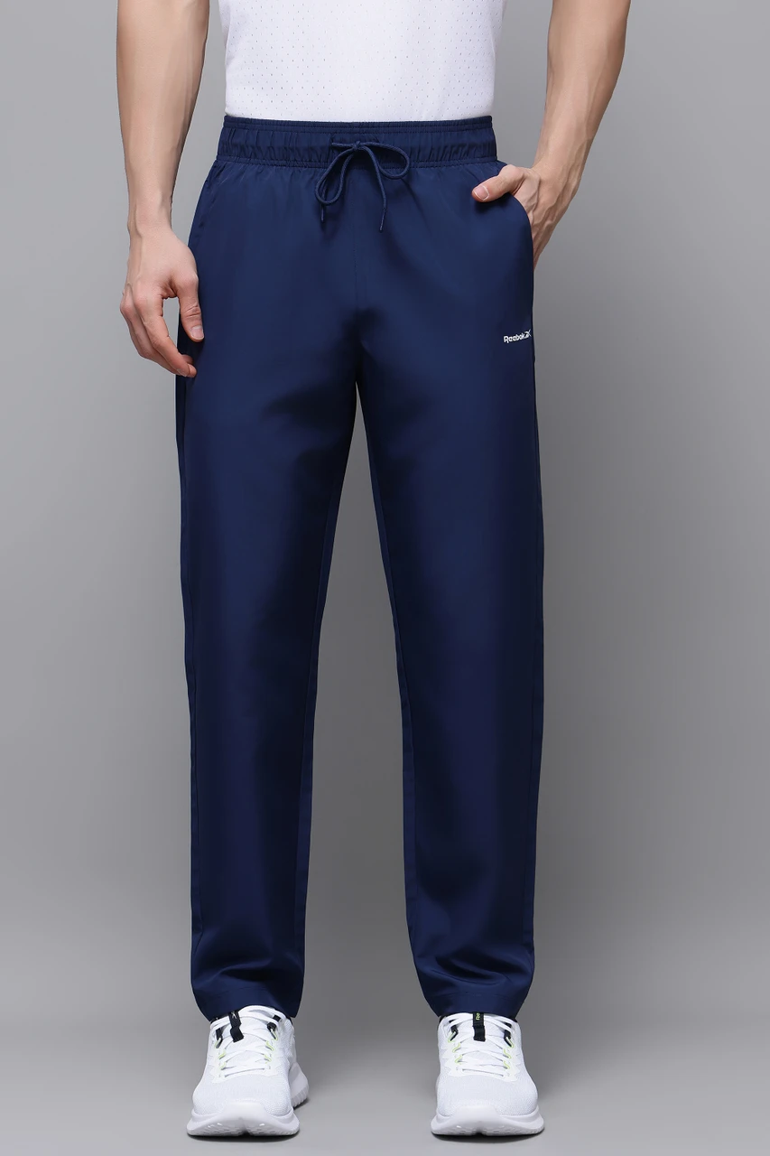 PANT BLUE REEBOK Men Solid Olive Track Pants - Image 3